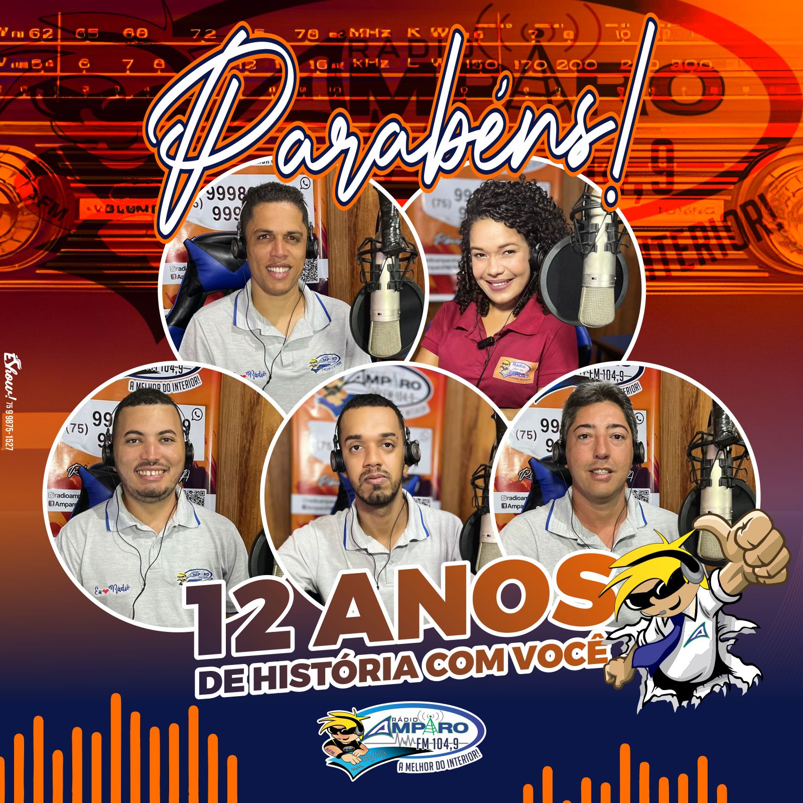 RÁDIO AMPARO FM 104,9 A MELHOR DO INTERIOR! PARABÉNS 12 ANOS DE HISTÓRIA.